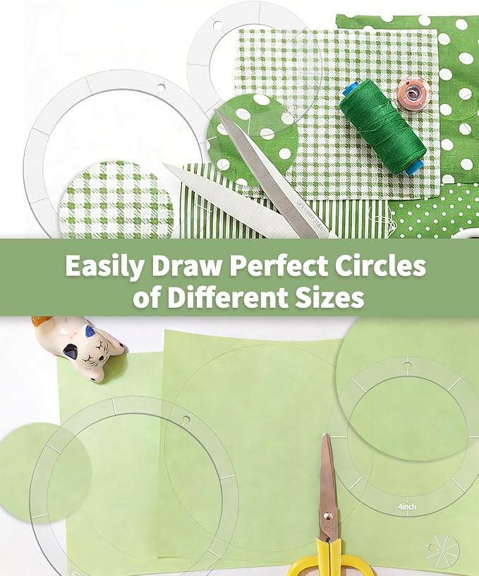 6 PCS Circle Quilting Acrylic Template Set - Image 5