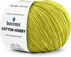 Cotton Hobby Yarn for Amigurumi Crochet & Knitting | 1.76 oz / 180 yds by buvemu