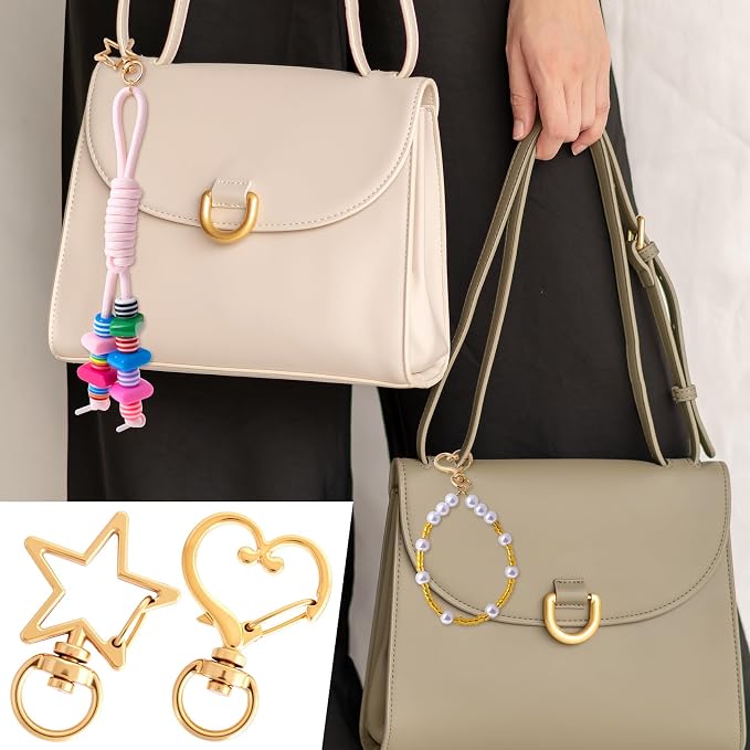 20 PCS Star Swivel Keychain Clasps, Heavy Duty Star Heart Shaped Spring Snap - Image 7