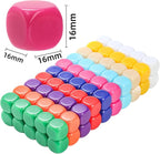 Noamus 100 Pieces Blank Dices, 16MM Acrylic Colored Dice Cubes, Six Sided Bulk - Image 2