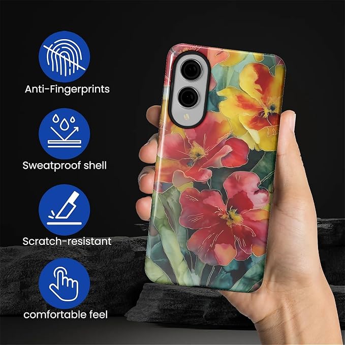 Case for Samsung Galaxy S25 Edge Case, Vintage Floral Girly Design Hybrid Dual - Image 3