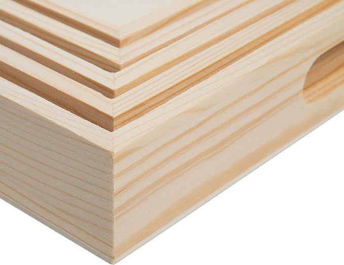 Wooden Nested Serving Trays – Unfinished Square Trays - Image 6