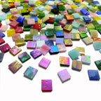 610 Pieces Iridescent Square Glass Mosaic Tiles - Image 4