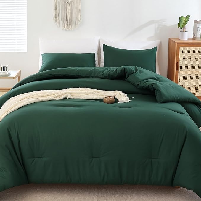 ROSGONIA California King Comforter Set Emerald Green, Oversized Blanket Quilt - Image 3