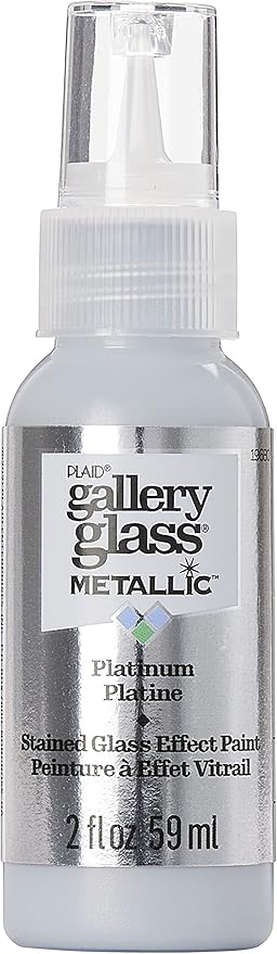 Gallery Glass Platinum Stained Glass 2 fl oz Brilliant Metallic Finish Paint by GalleryGlass