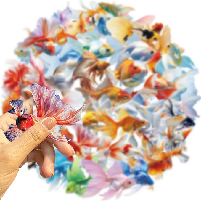 50 Pieces Goldfish Stickers for Scrapbooking, Self-Adhesive Scrapbooking Koi - Image 7