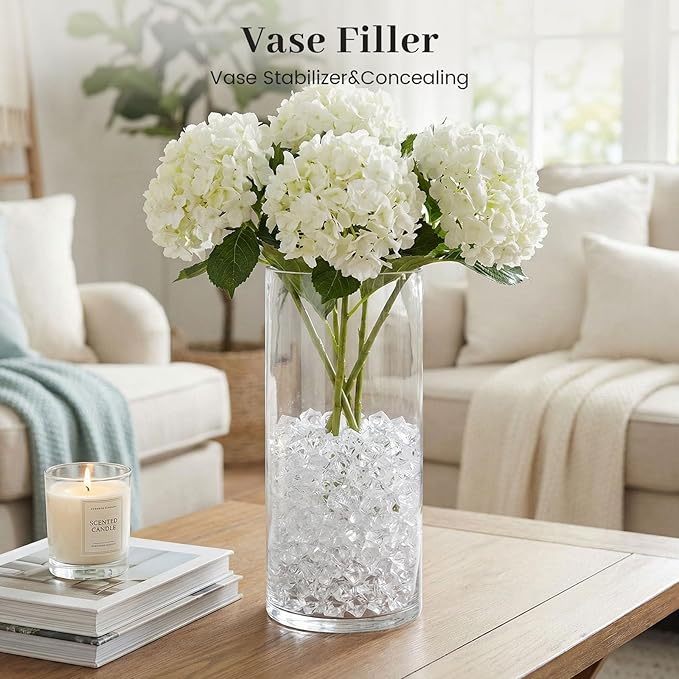 DomeStar 1000PCS Fake Ice, Acrylic Fake Diamonds Vase Filler Plastic Gems Clear - Image 3