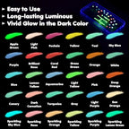 Roizefar Glow in the Dark Paint, 30 Colors 3D Permanent Acrylic Fabric Paints - Image 2