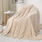 Drewin Fleece Weighted Blanket for Adults, Dual Sided Cozy Soft Sherpa Bed by Home