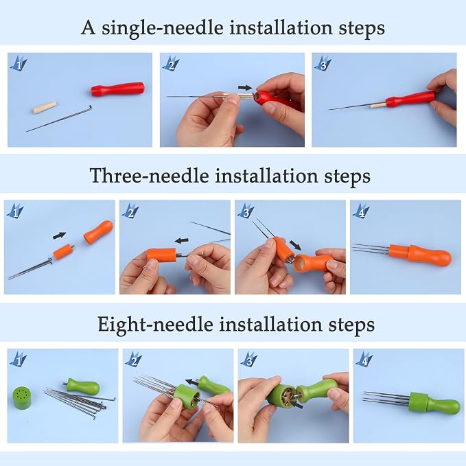 Jupean 128 Pcs Needle Felting Needles Needle Felting Tool 3 Size Felting Kit - Image 4