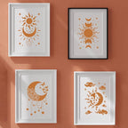 INFUNLY 9PCS/Set Sun Moon Wall Stencils - Image 4