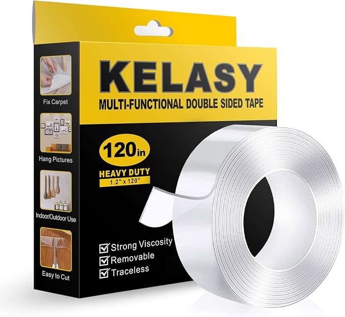 Kelasy Nano Double Sided Tape Heavy Duty, Extra Strong Sticky Double Sided by KELASY