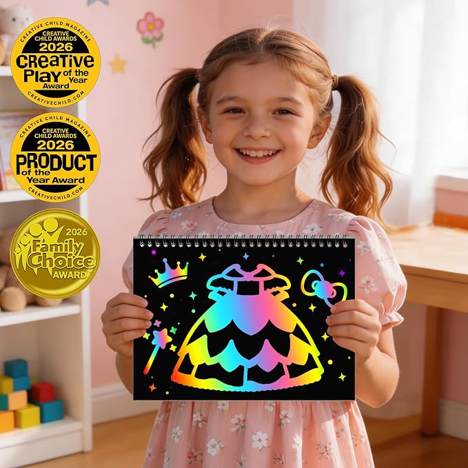 ZMLM Scratch Paper Art-Crafts Gift: 2 Pack Rainbow Notebooks Supplies Toys - Image 2