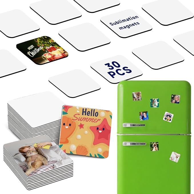 30Pcs Sublimation Magnets Custom Fridge Magnets Blanks | Personalized by Unknown