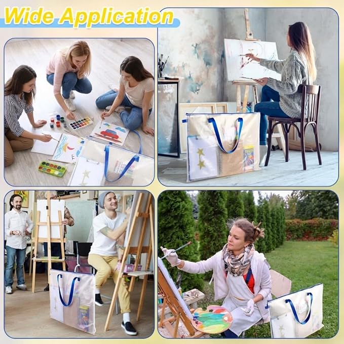 10 Pcs Art Portfolio Bags, 19 x 25 Inch Clear Poster Storage Bags - Image 7