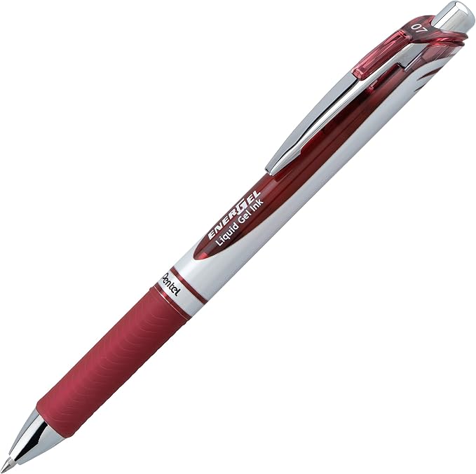 Pentel EnerGel RTX Retractable Liquid Gel Ink Pen, Medium line, Burgundy Ink - Image 2