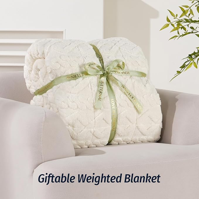 Wemore Weighted Blanket for Adults Twin Size 15 lbs, Dual Sided Soft Fuzzy - Image 6
