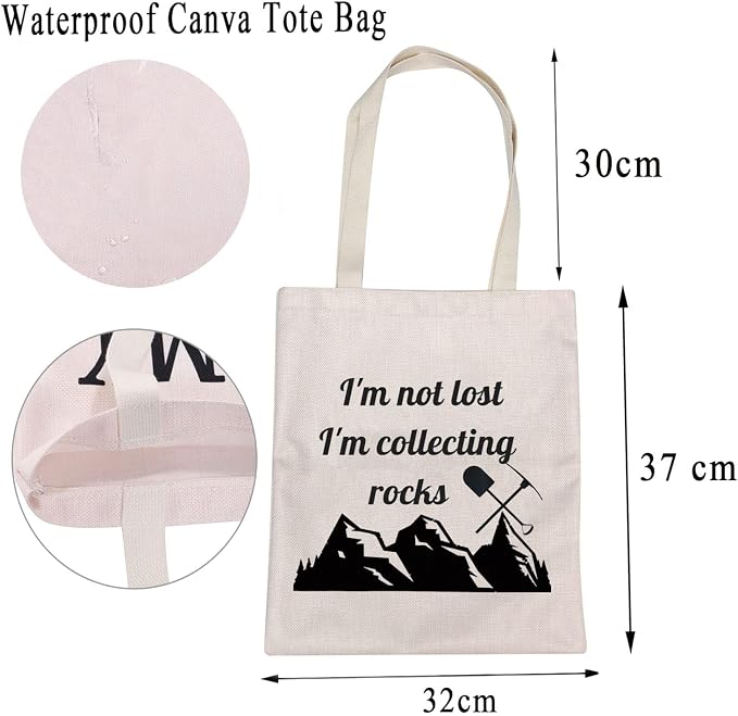 MBMSO Rock Collector Tote Bag Geologist Gifts I'm Not Lost I'm Collecting Rocks - Image 4