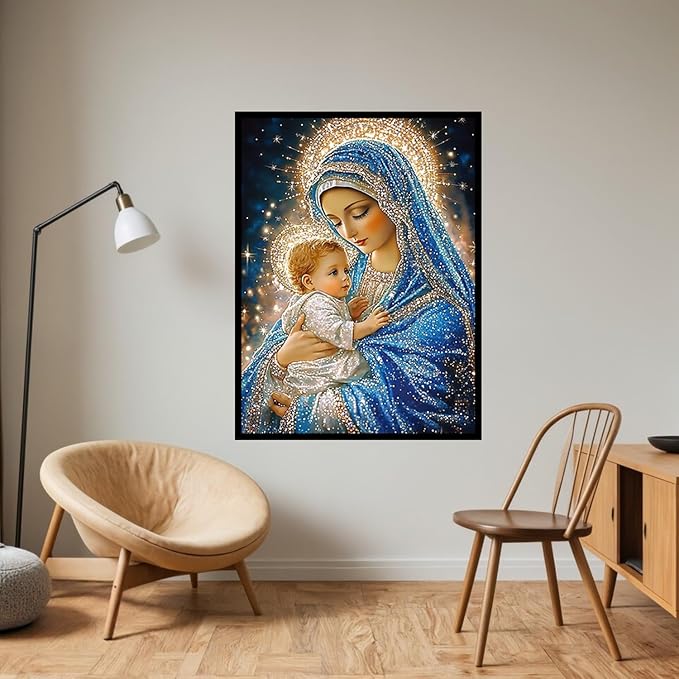 CHWGLFGG 5D Diamond Art Kits for Adults Beginners, Virgin Mary Diamond Painting - Image 2
