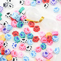 100pcs Colorful Paw Print Polymer Clay 10mm Spacer Beads by LUBINGSHINE