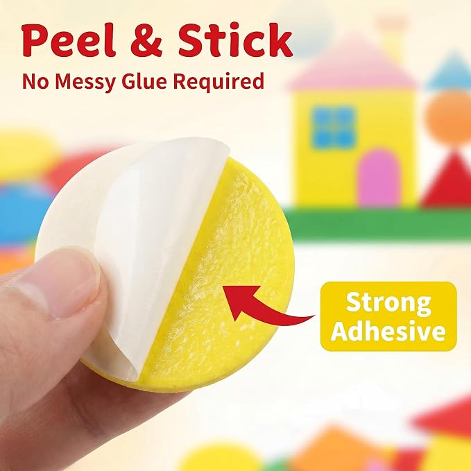 Foam Shapes for Crafts About 1000Pcs, Self-Adhesive EVA Foam Geometric Shapes - Image 5