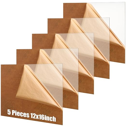 Wesiti 5 Pieces Clear Acrylic Sheet Cast 1/8" by Unteilti