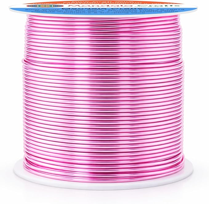 Mandala Crafts 20 Gauge Pink Anodized Aluminum Craft Wire, 100 FT | Colored - Image 2
