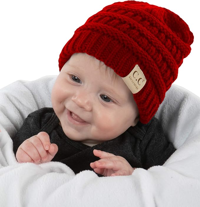 Funky Junque Baby Winter Hat – Cute Newborn Hats, Cozy Warm Infant Beanie, Soft Knit Stocking Stuffer for Babies 0–12 Months