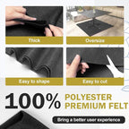 XSEINO Black Large Felt Fabric 36" X 36 ", 1.4 mm Thick Soft Felt Fabric Sheet - Image 4