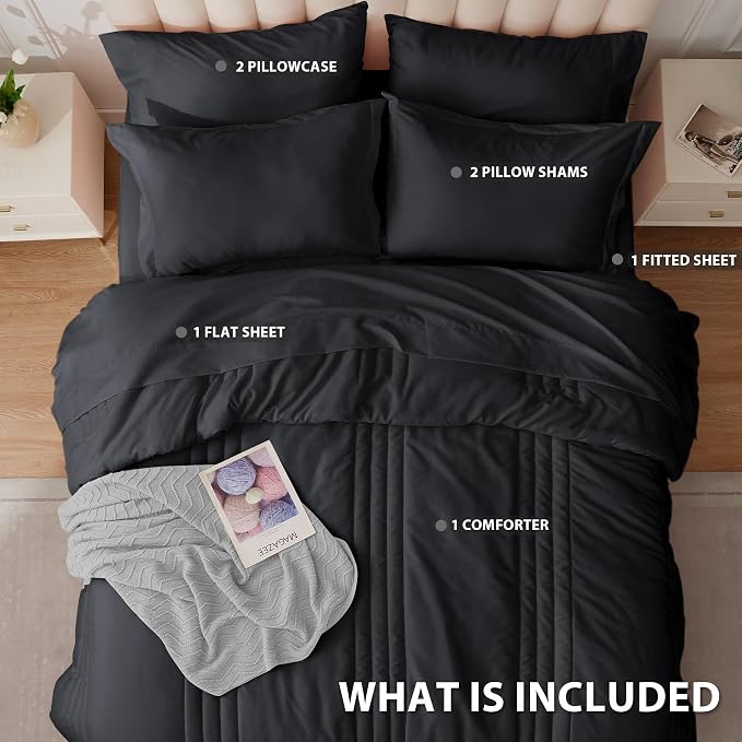 Full Comforter Set Black - Image 4