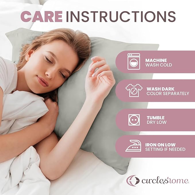 CirclesHome Pillow Protectors 2 Pack Standard Zippered - Image 8