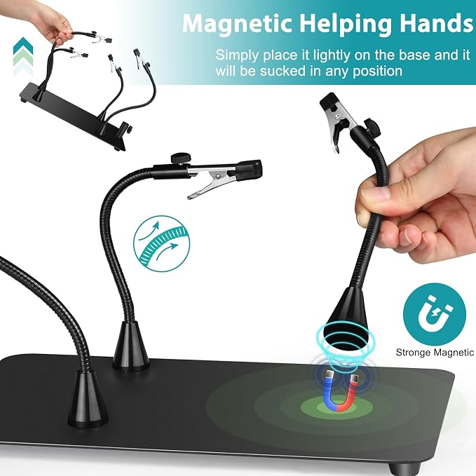 Helping Hands Soldering Station, 12X Magnifying Glass - Image 6