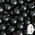150Pcs Black Wooden Beads with Large Hole, Round Loose Beads Natural Spacer by SMANTA