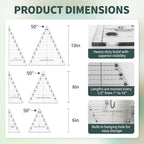 6 Pcs Tall Triangle Acrylic Quilting Templates Set - Image 2