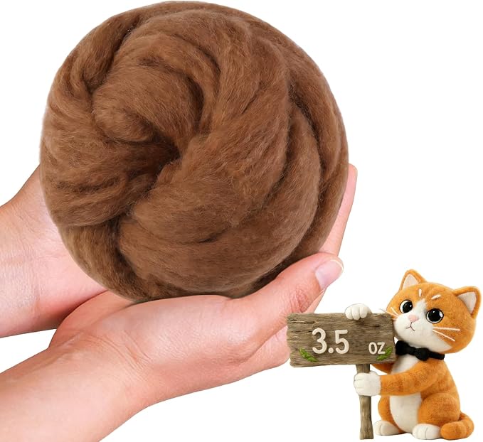 Wool Roving-3.5oz Needle Felting Wool, Soft Multi-Color Wool Fiber, Perfect by VKEDA