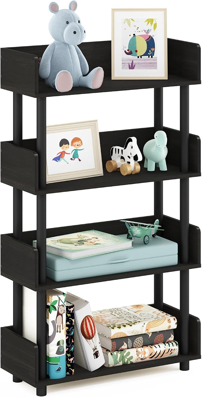 Furinno TURN-N-TUBE 4-Tier Display Shelf, Storage Shelves, Book Shelf, Open by Furinno-FitsYourSpaceFitsYourBudget