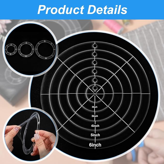 6 PCS Circle Template Quilting Acrylic Templates Set, 1/2/3/4/5/6 Inch Diameter - Image 3