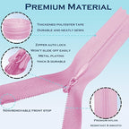ANPURZII 10PCS #3 16 Inch Pink Invisible Zippers - Image 3
