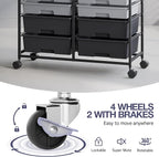 Rolling Storage Cart with 12 Drawers, Wooden Tabletop Utility Cart - Image 4