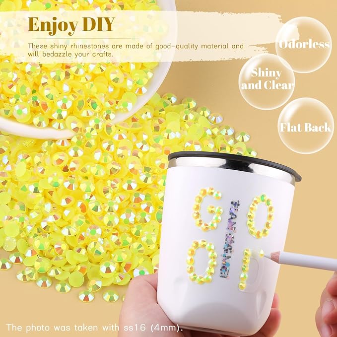 1500PCS 6mm Resin Jelly Rhinestones in Bulk, Bedazzling Flatback Crystals - Image 4