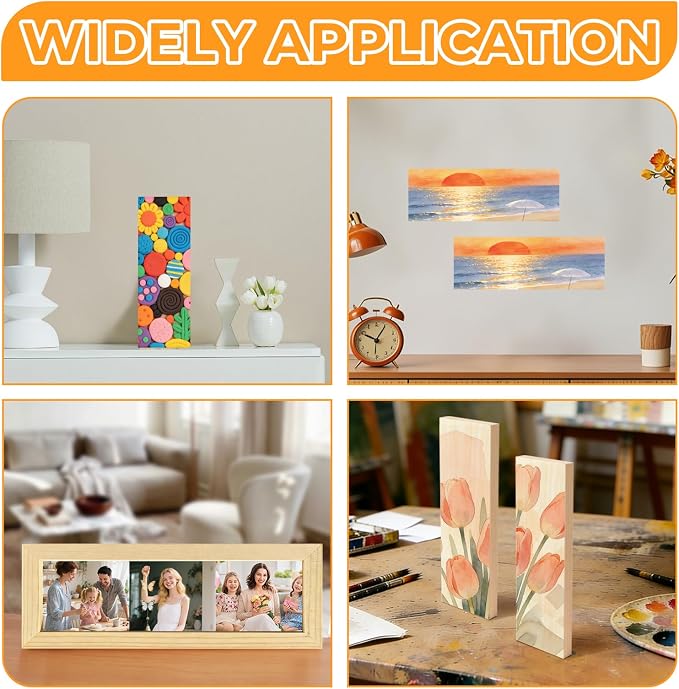 FSWCCK 5 Pack 4 x 12 inch Wood Panel Boards, Unfinished Wood Canvas Panels - Image 4