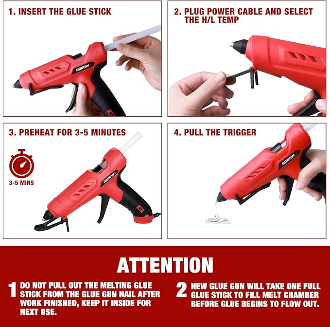 Arrow Full Size Dual Temp Glue Gun Kit - Image 7