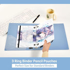 Wolf Watercolor Pencil Pouch for 3 Ring Binder, 2 Pack Waterproof Pencil Bags - Image 4