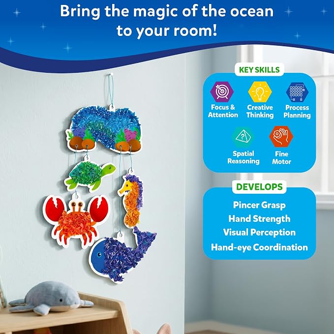 Skillmatics Poke-in Art – Underwater Animals, Mess-Free DIY Wood Craft Kit | - Image 6