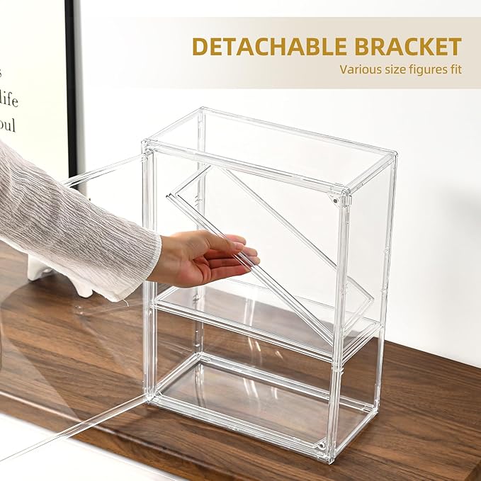 3 Tier Display Case for Collectibles, Storage Container - Image 5