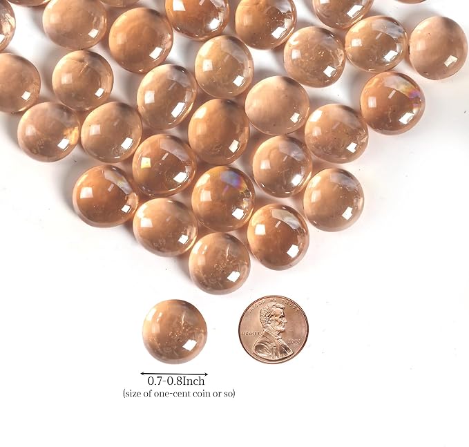 0.5 lb Pink Glass Beads for Vases, Glass Pebbles, Flat Marbles Stones for Vase - Image 2