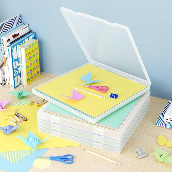 Denkee 12 x 12 Paper Storage, 4 Pack Scrapbook Paper Organizer Storage - Image 3
