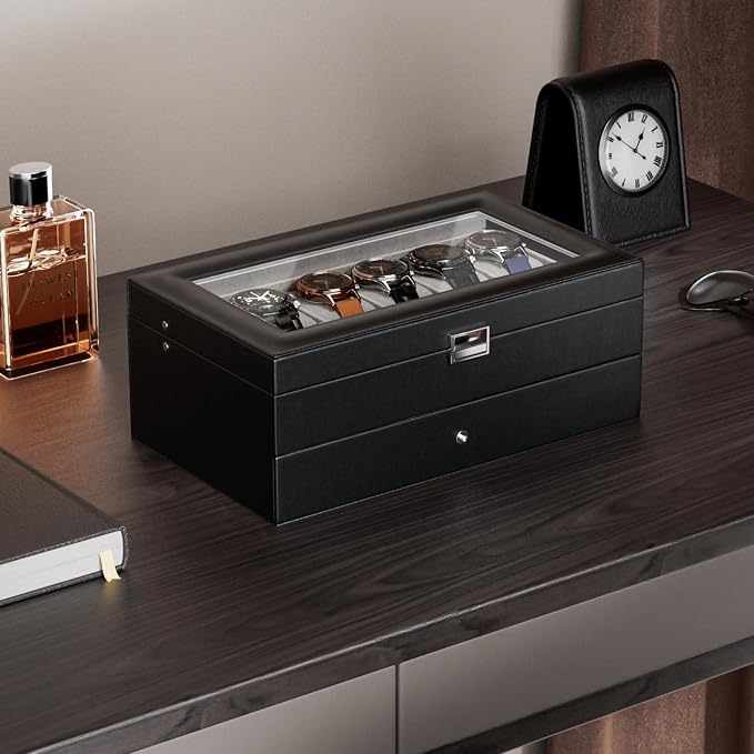 ProCase Watch Box, 12 Slot Mens Watch Case - Image 2