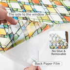 Window Privacy Film Stained Glass 35.4" x 157.4" Rainbow | Static cling – no - Image 5