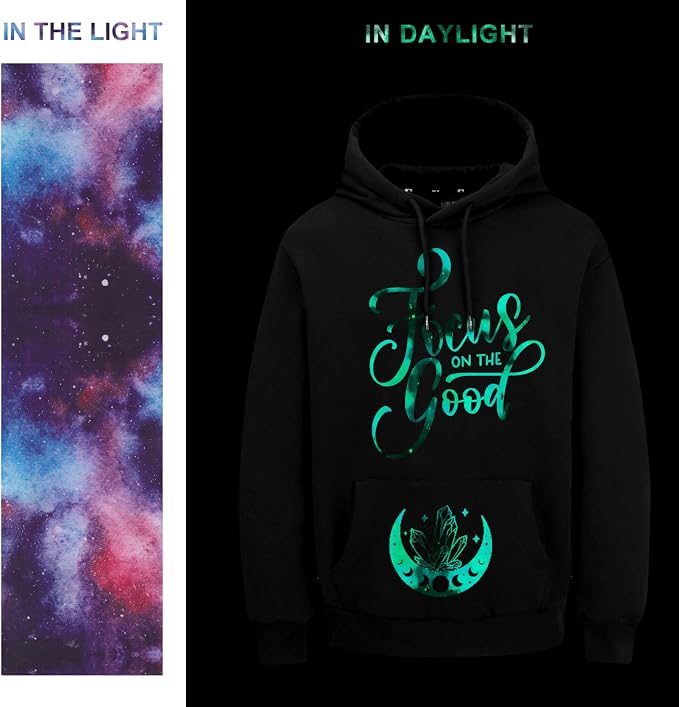 Tintnut Dark Purple Galaxy Glow in the Dark HTV Vinyl, stretch washable - Image 5